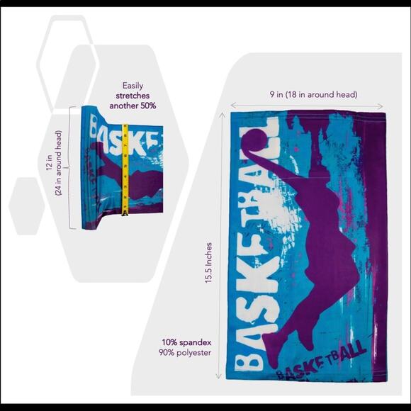 2 Hoop Dreams Basketball Neck Gaiters w/ Filters! - Picture 6 of 12